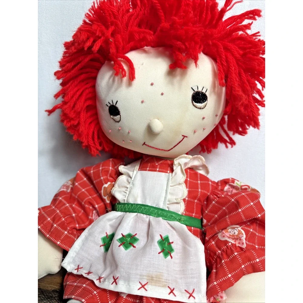Vintage Strawberry Shortcake Doll 22” Red Plaid Dress Green Stripes 1980s Toys